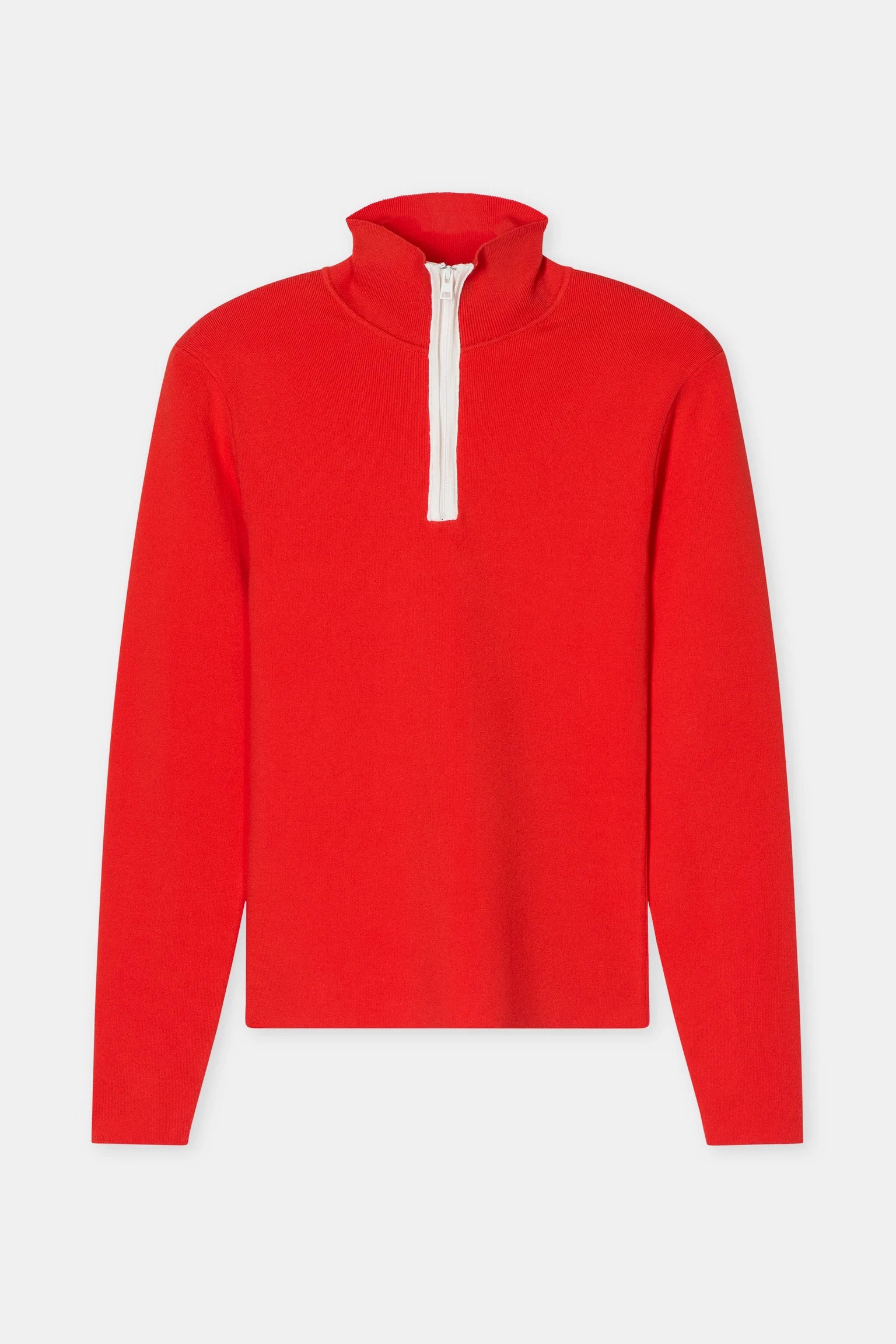 Sporty zip polo knit