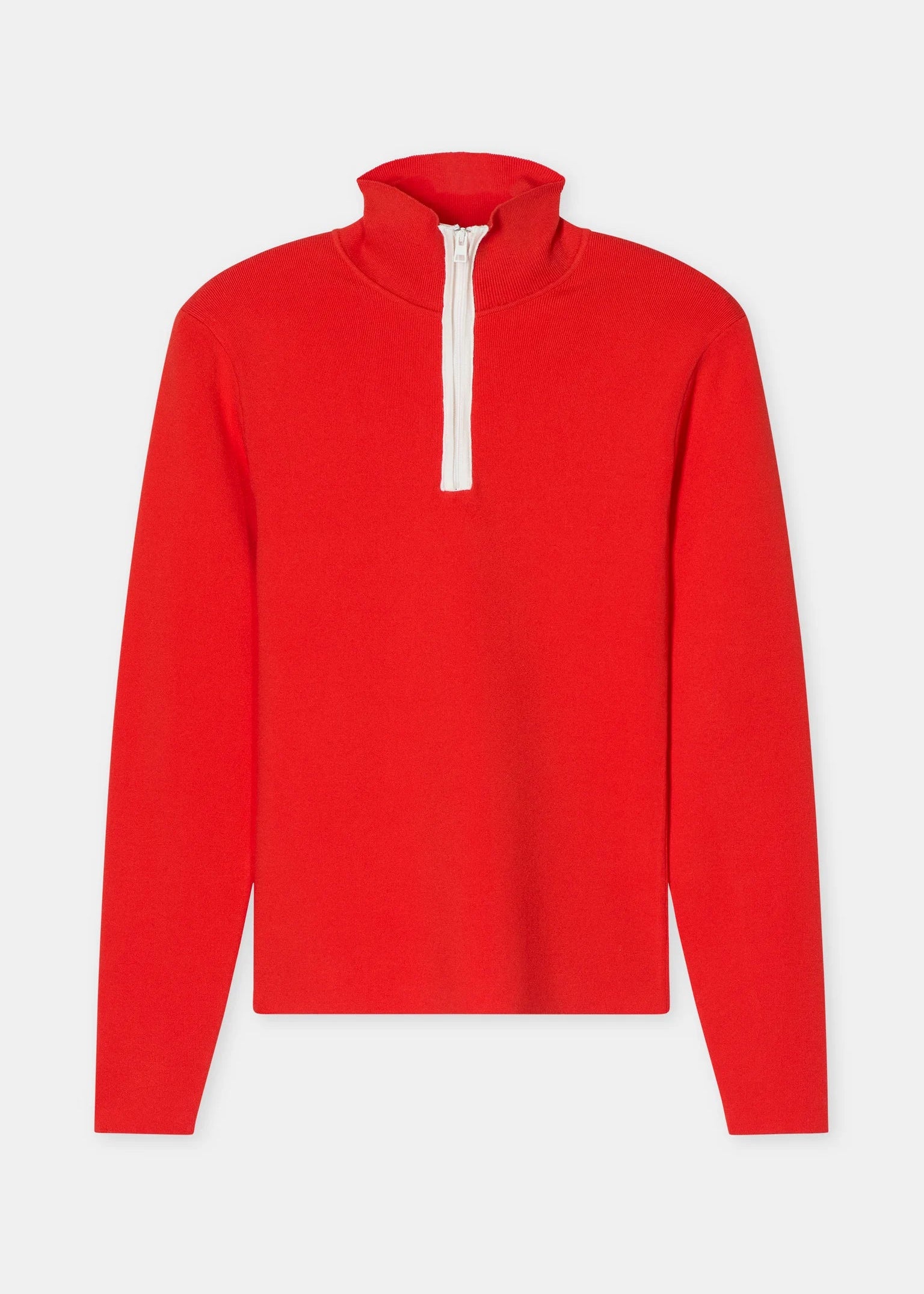 Sporty zip polo knit
