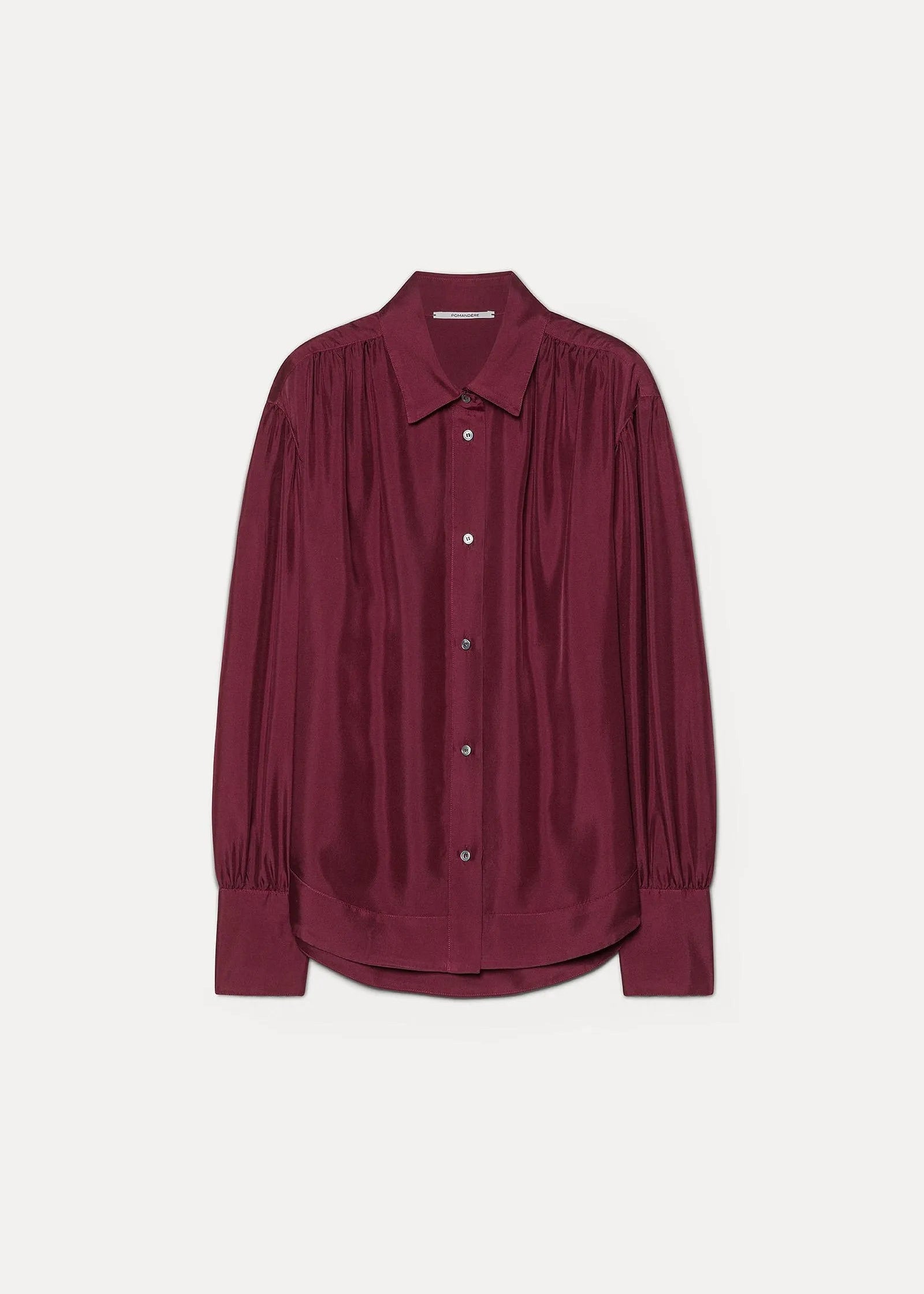 Camisa de seda granate