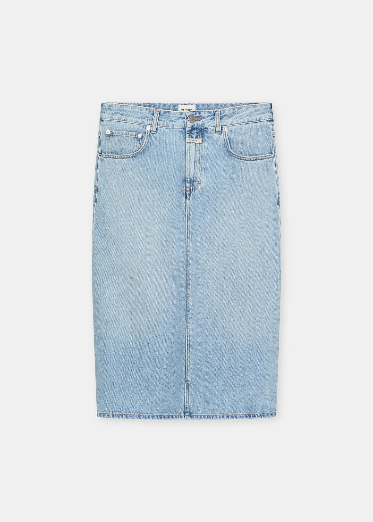 Denim midi skirt