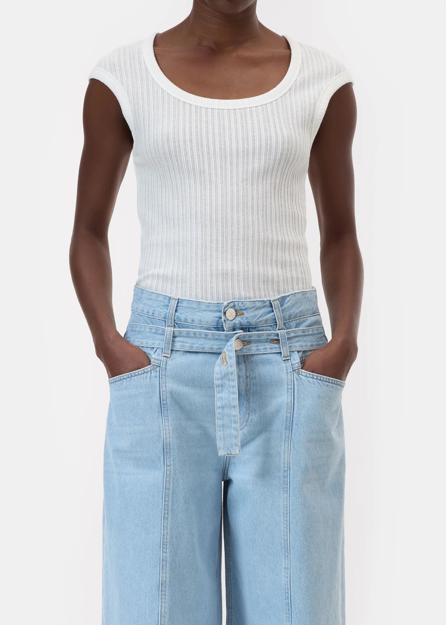 Ribbed Cotton T-Shirt