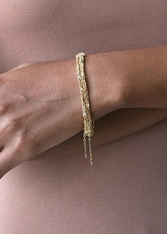 Thin gold plated woven bracelet