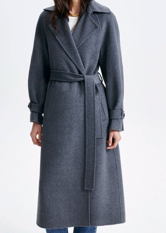 Abrigo Faro de lana doble cara gris
