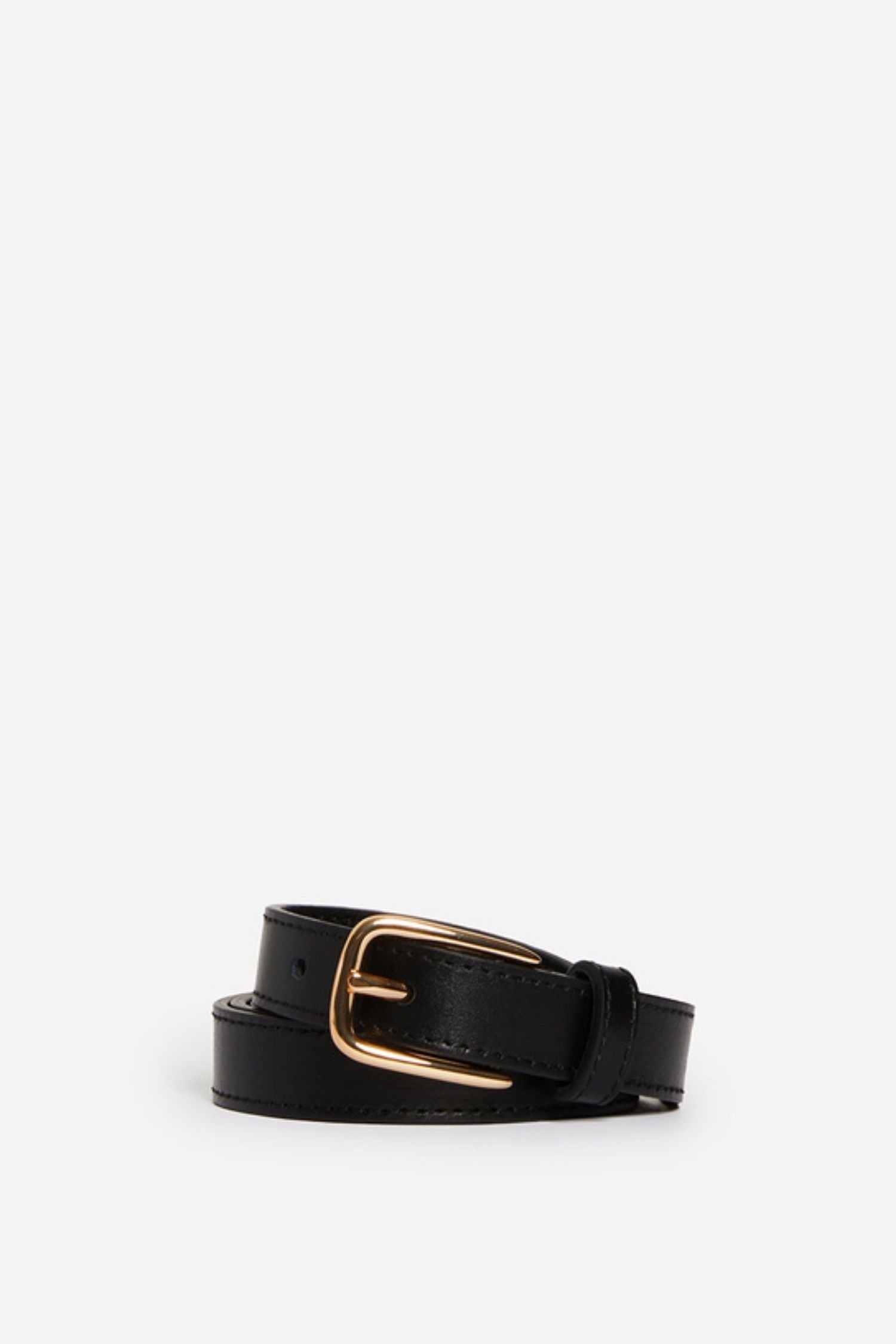 Black leather belt