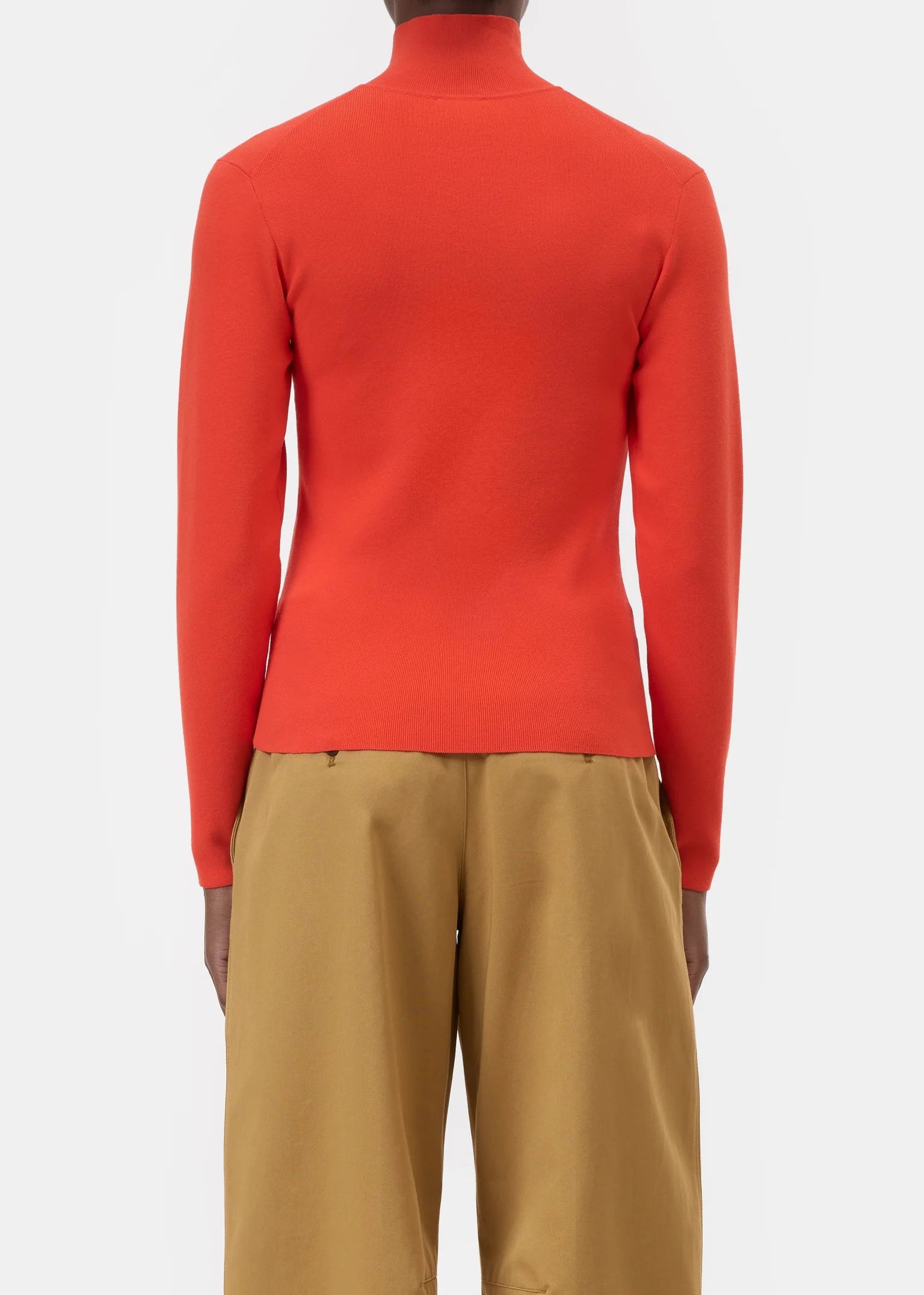 Sporty zip polo knit