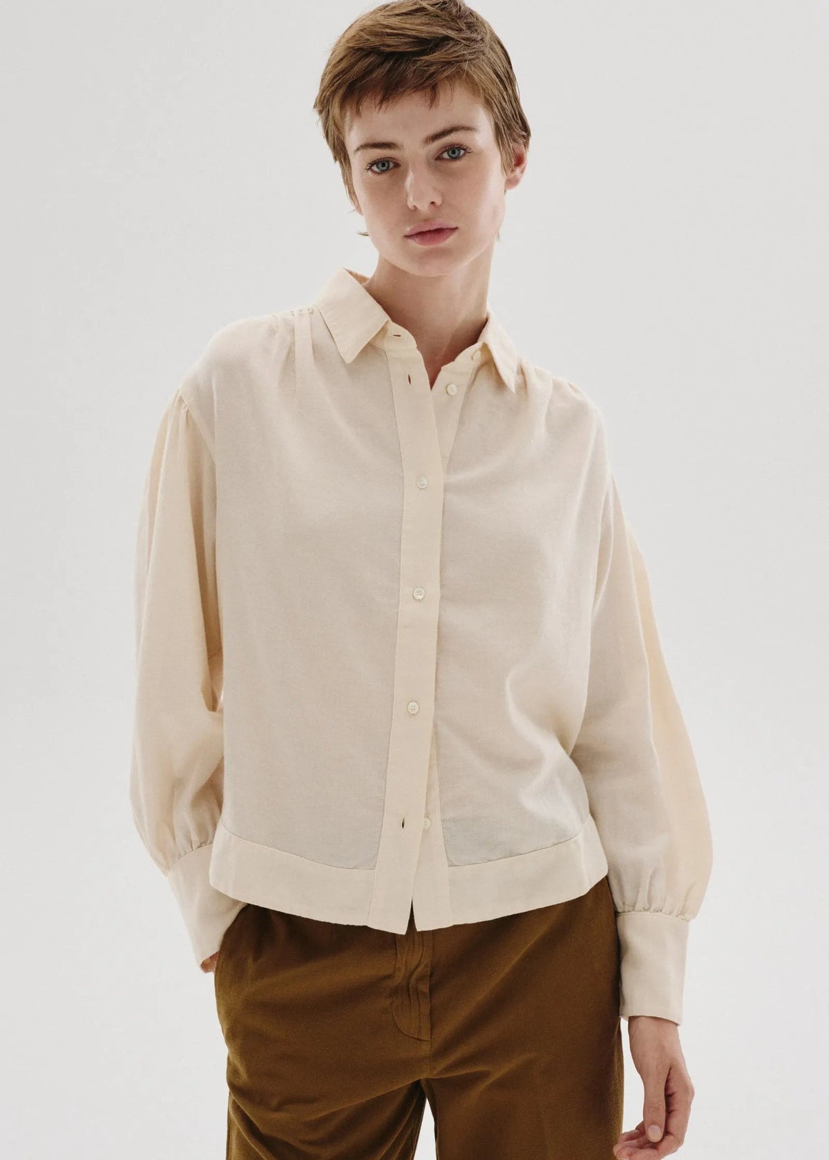 Camisa de lana y algodón