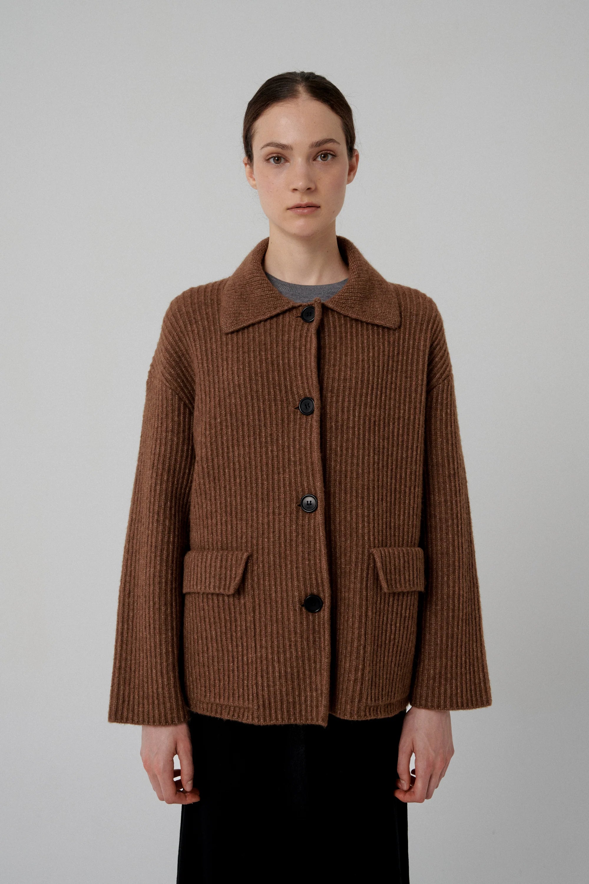 Ribbed Knit Jacjet