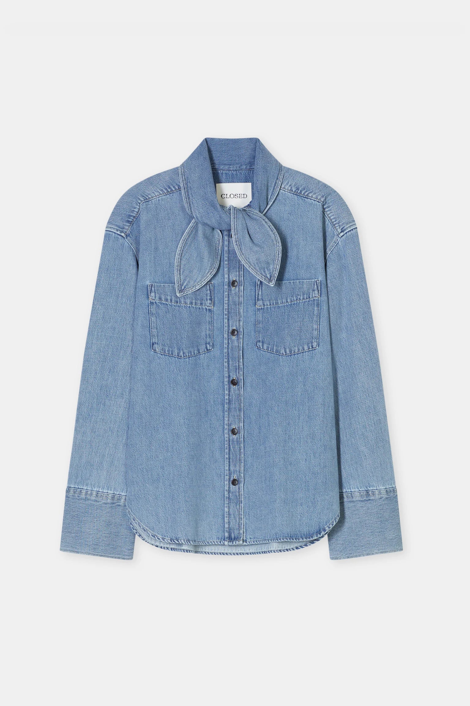 Denim scarf shirt