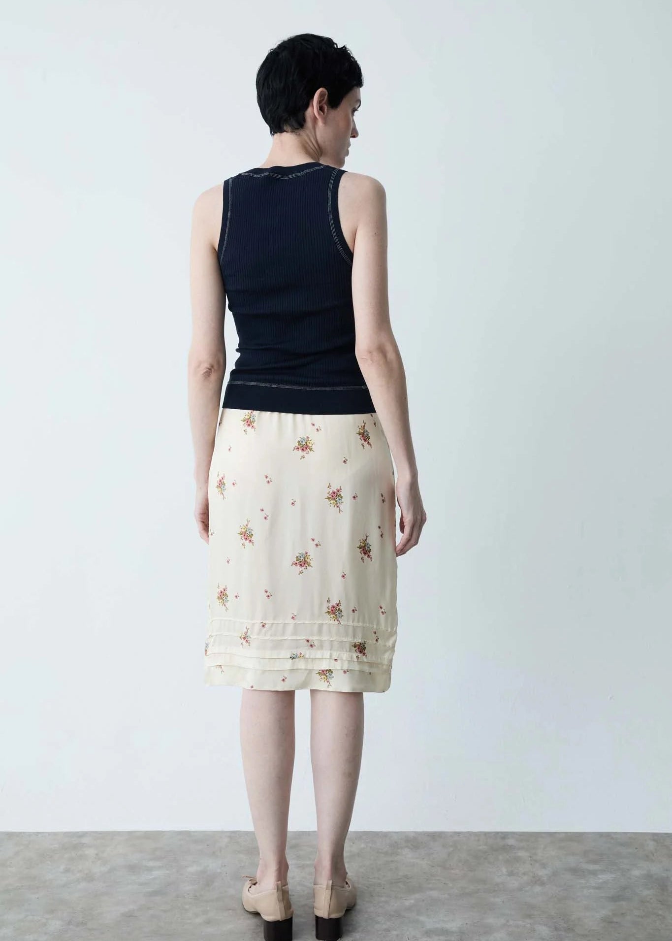 Falda Midi Estampado Floral