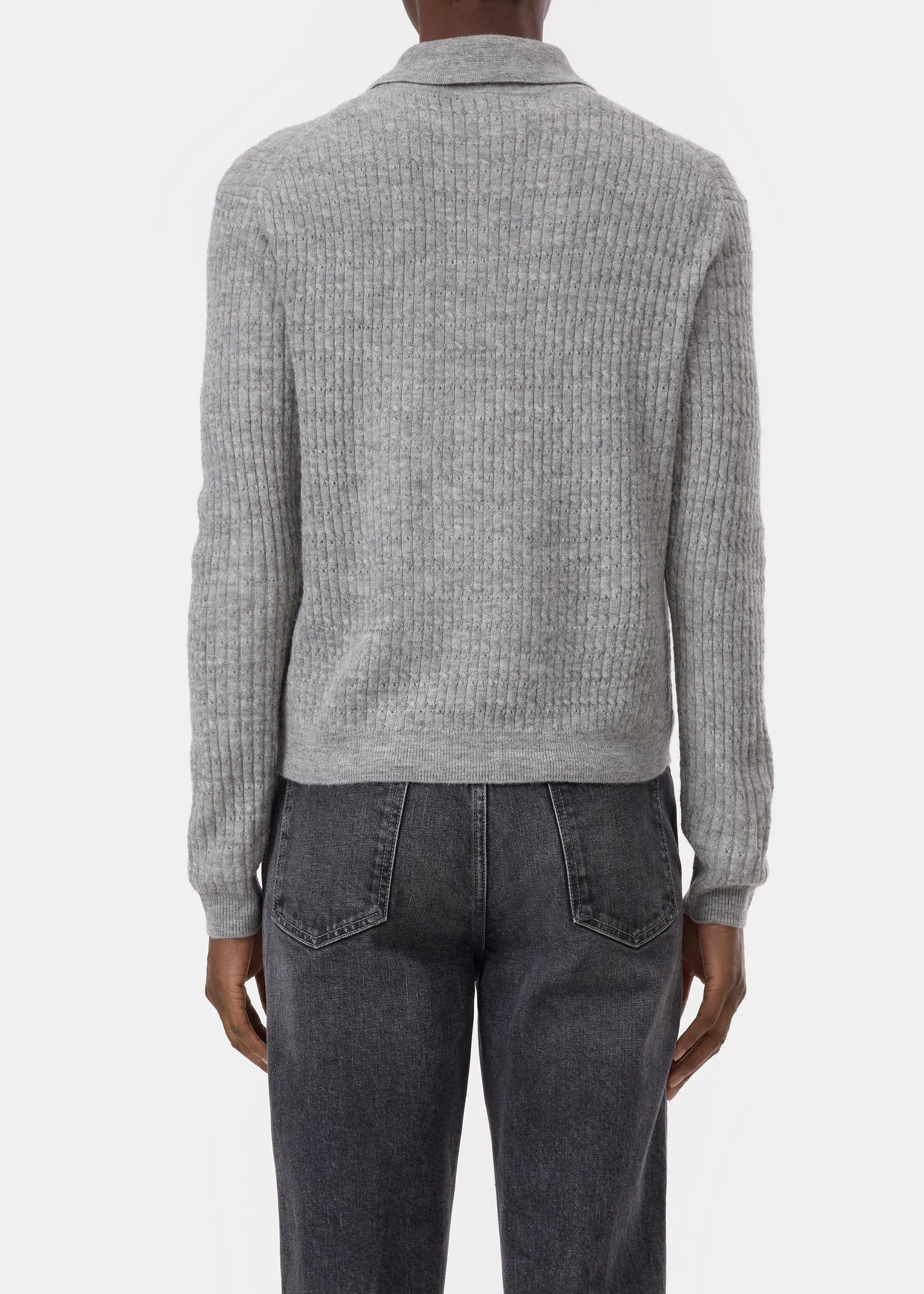Polo de lana acanalado