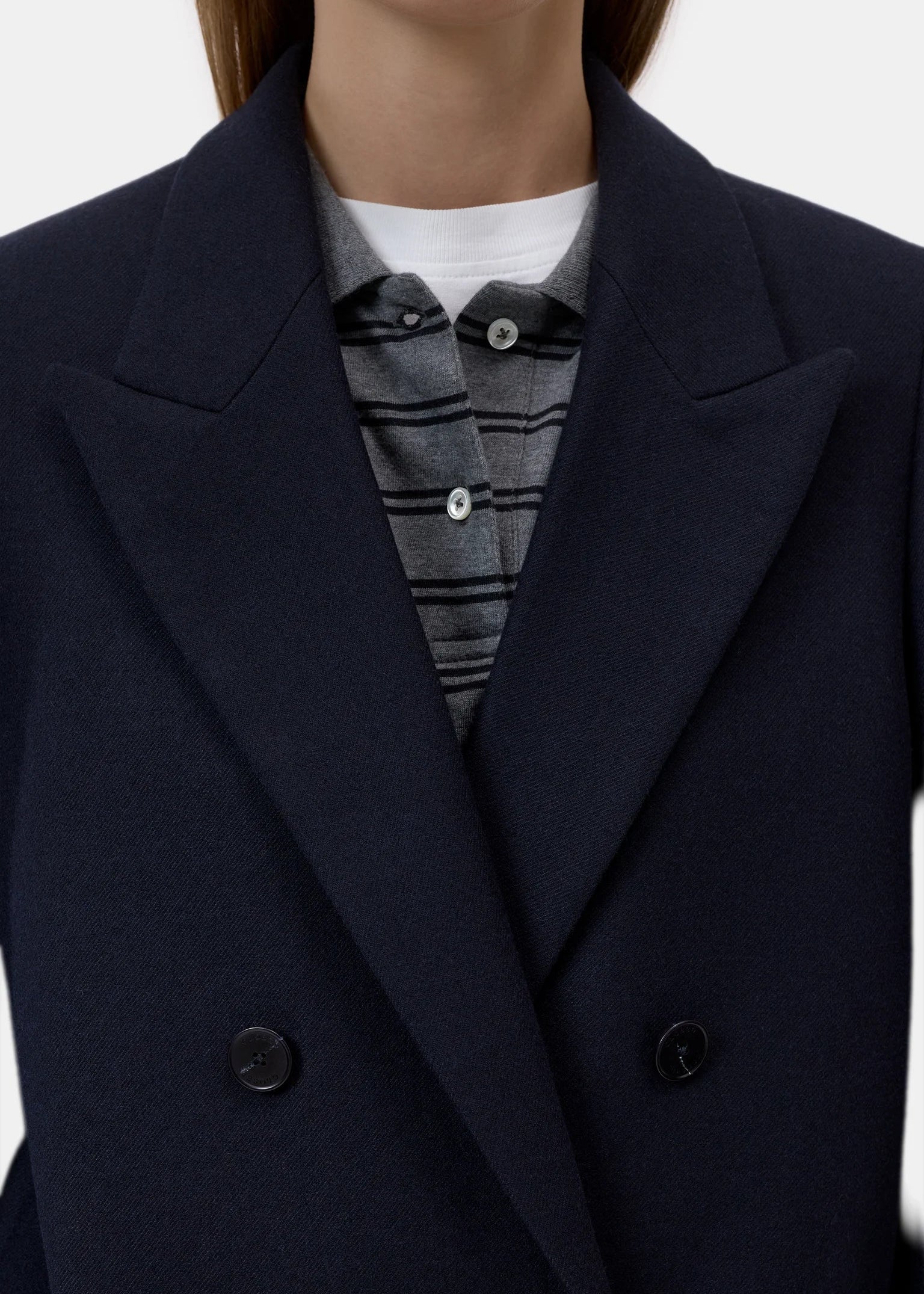 Blazer cruzada azul marino