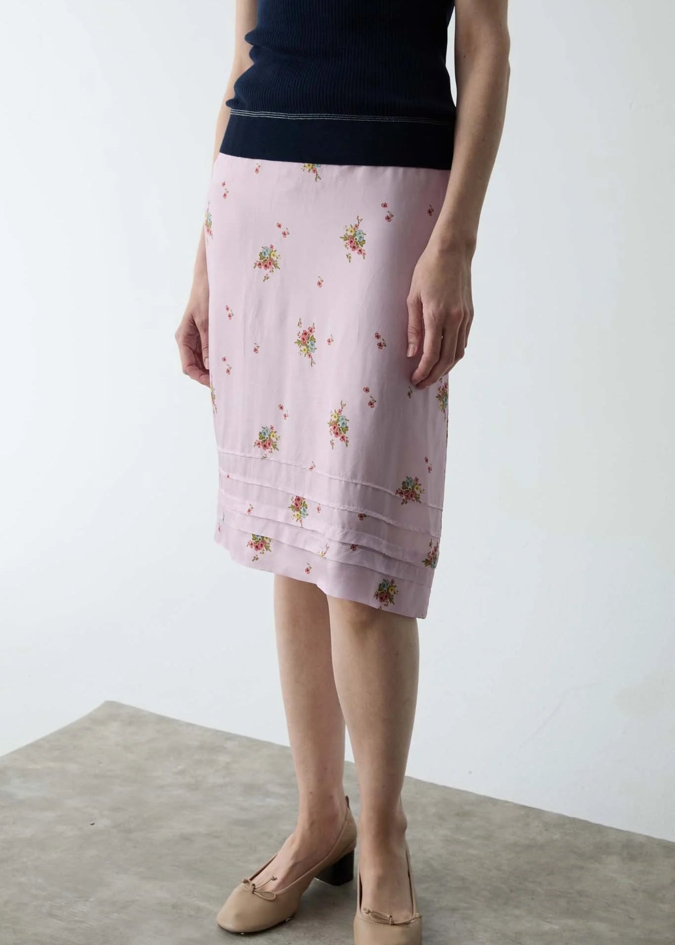 Pale Pink Midi Skirt