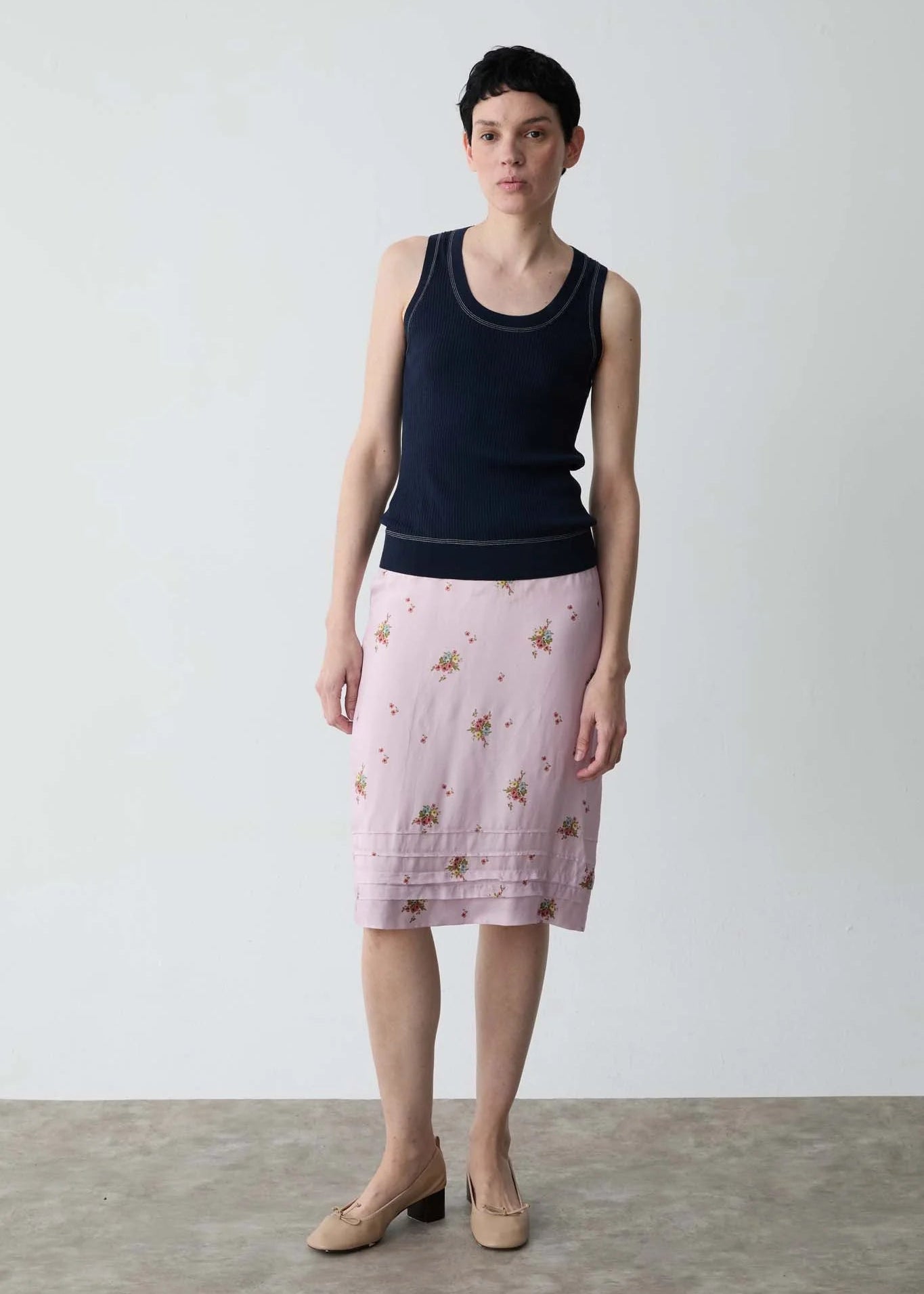 Pale Pink Midi Skirt