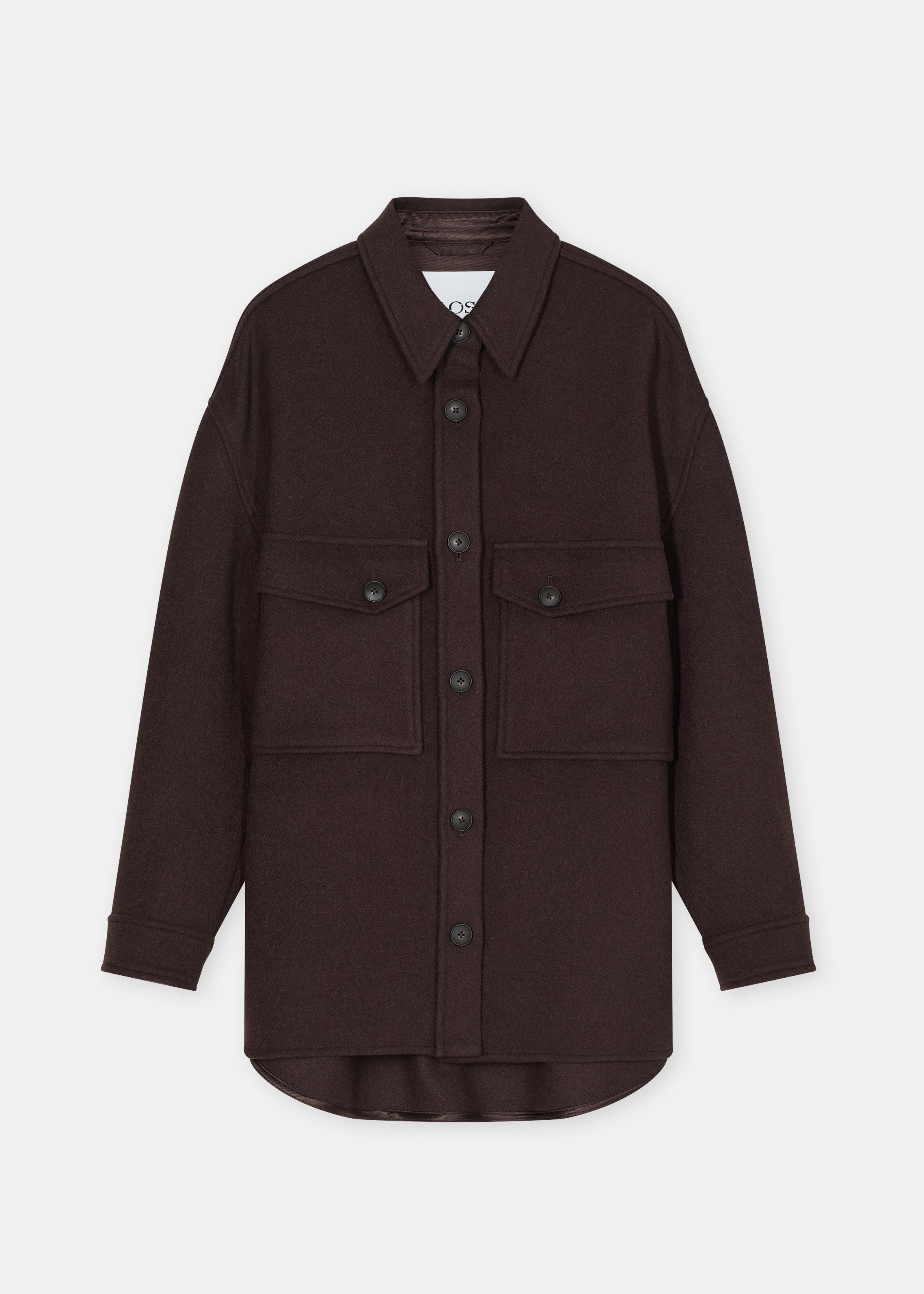 Sobrecamisa de lana doblefaz marrón