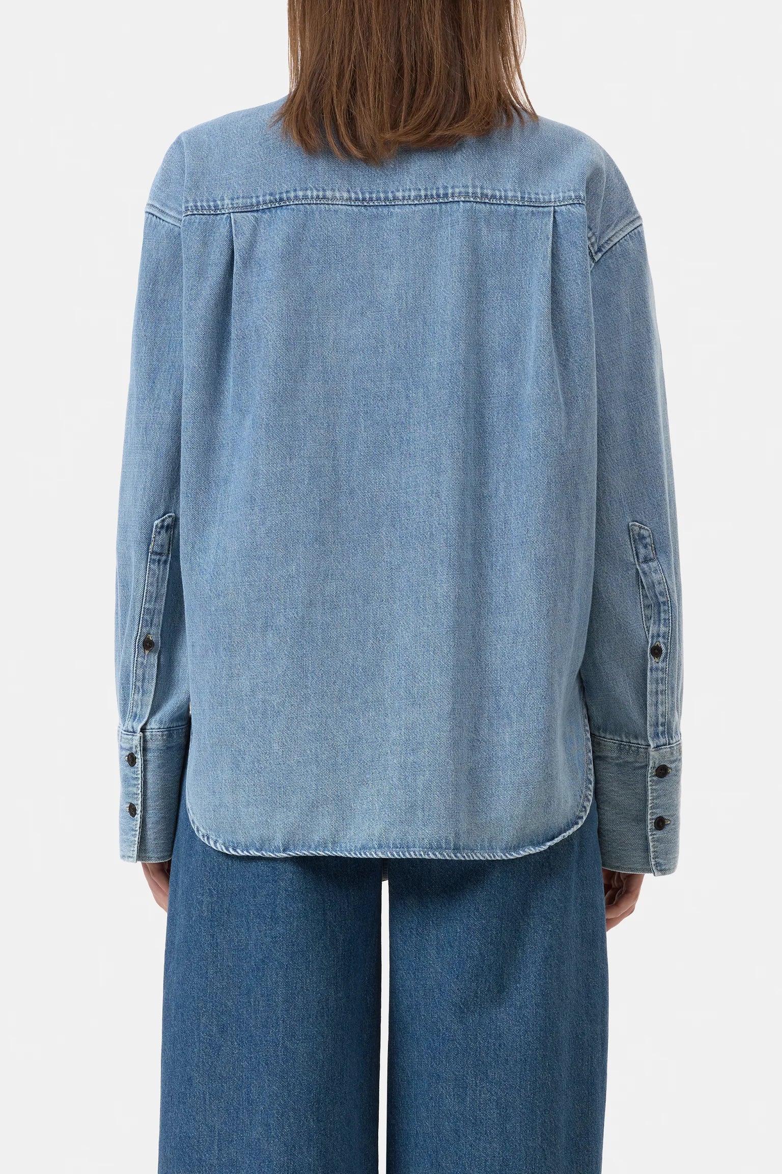 Denim scarf shirt