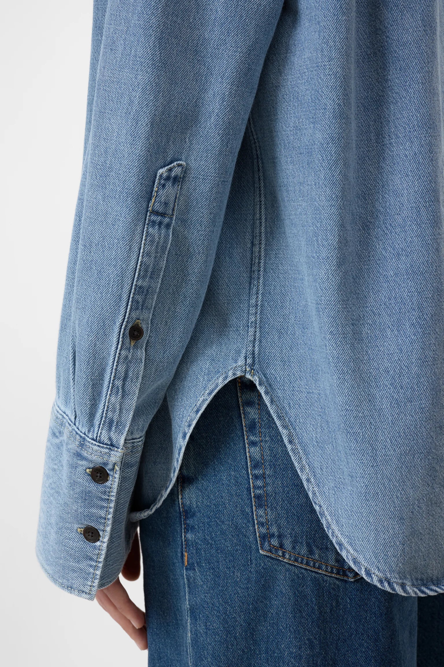 Denim scarf shirt